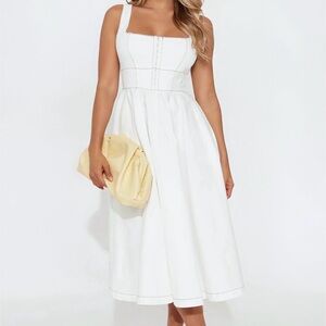 White Denim Midi Dress